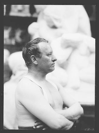 Gustav Vigeland i atelieret på Hammersborg